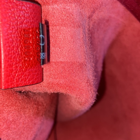 Gucci clutch red leather Gucci print green and yellow - Picture 5 of 6